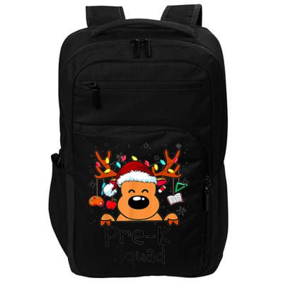 Pre K Squad Reindeer Funny Teacher Christmas Lights Cool Gift Impact Tech Backpack