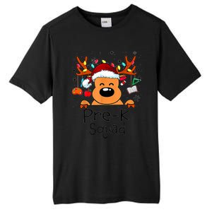 Pre K Squad Reindeer Funny Teacher Christmas Lights Cool Gift Tall Fusion ChromaSoft Performance T-Shirt