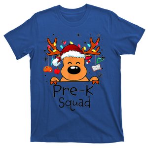 Pre K Squad Reindeer Funny Teacher Christmas Lights Cool Gift T-Shirt