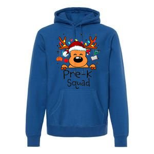 Pre K Squad Reindeer Funny Teacher Christmas Lights Cool Gift Premium Hoodie