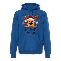 Pre K Squad Reindeer Funny Teacher Christmas Lights Cool Gift Premium Hoodie