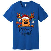 Pre K Squad Reindeer Funny Teacher Christmas Lights Cool Gift Premium T-Shirt