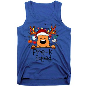 Pre K Squad Reindeer Funny Teacher Christmas Lights Cool Gift Tank Top