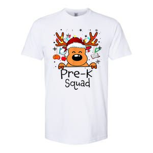 Pre K Squad Reindeer Funny Teacher Christmas Lights Cool Gift Softstyle CVC T-Shirt