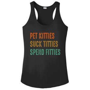 Pet Kitties Suck Titties Spend Fitties Ladies PosiCharge Competitor Racerback Tank