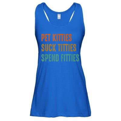 Pet Kitties Suck Titties Spend Fitties Ladies Essential Flowy Tank