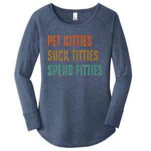 Pet Kitties Suck Titties Spend Fitties Women's Perfect Tri Tunic Long Sleeve Shirt