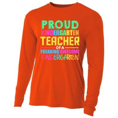 Proud Kindergarten Teacher Kindergarten Gift Cooling Performance Long Sleeve Crew