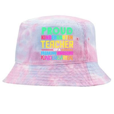 Proud Kindergarten Teacher Kindergarten Gift Tie-Dyed Bucket Hat