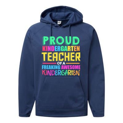 Proud Kindergarten Teacher Kindergarten Gift Performance Fleece Hoodie