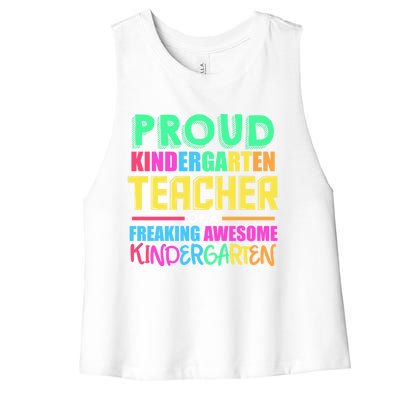 Proud Kindergarten Teacher Kindergarten Gift Women's Racerback Cropped Tank