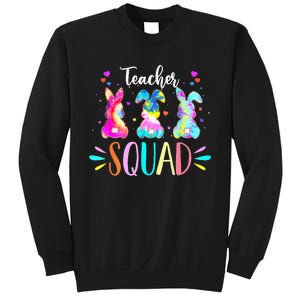 Pre K Teacher Squad Easter Day Tie Dye Cute Bunnies Sweatshirt