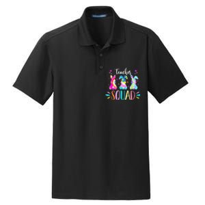 Pre K Teacher Squad Easter Day Tie Dye Cute Bunnies Dry Zone Grid Polo