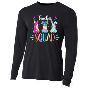 Pre K Teacher Squad Easter Day Tie Dye Cute Bunnies Cooling Performance Long Sleeve Crew