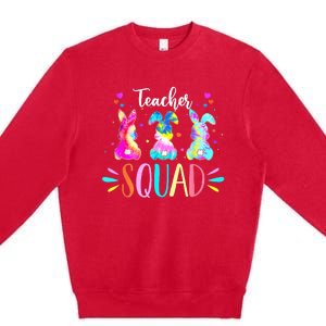 Pre K Teacher Squad Easter Day Tie Dye Cute Bunnies Premium Crewneck Sweatshirt