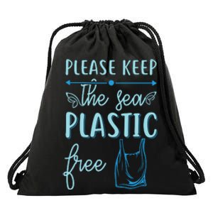 Please Keep The Sea Plastic Free Drawstring Bag