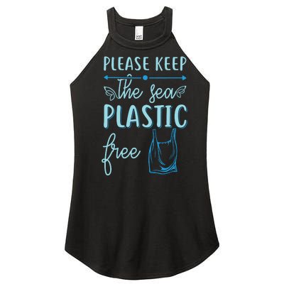 Please Keep The Sea Plastic Free Women’s Perfect Tri Rocker Tank