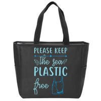 Please Keep The Sea Plastic Free Zip Tote Bag