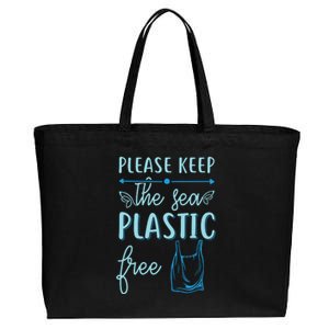 Please Keep The Sea Plastic Free Cotton Canvas Jumbo Tote