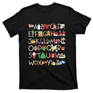 Prek Kindergarten Teachers Students Christmas Alphabet T-Shirt