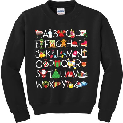 Prek Kindergarten Teachers Students Christmas Alphabet Kids Sweatshirt