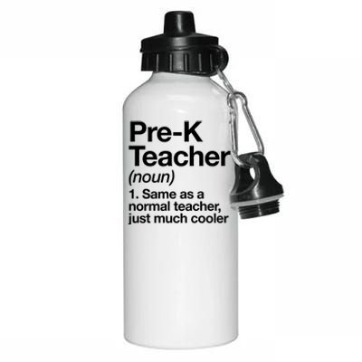 Pre K Teacher Definition Kindergarten Funny Back To School Aluminum Water Bottle 