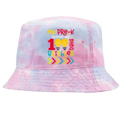 Pre K Teacher 100th Day Of School Gift 100 Days Brighter Gift Tie-Dyed Bucket Hat