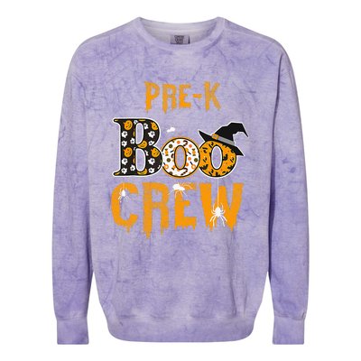 Pre K Teacher Boo Crew Halloween Pre K Teacher Colorblast Crewneck Sweatshirt