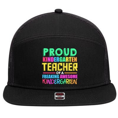 Proud Kindergarten Teacher Kindergarten Cute Gift 7 Panel Mesh Trucker Snapback Hat