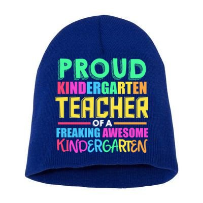 Proud Kindergarten Teacher Kindergarten Cute Gift Short Acrylic Beanie