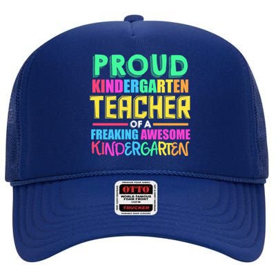 Proud Kindergarten Teacher Kindergarten Cute Gift High Crown Mesh Back Trucker Hat