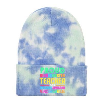 Proud Kindergarten Teacher Kindergarten Cute Gift Tie Dye 12in Knit Beanie