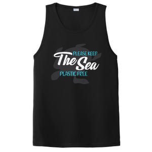 Please Keep The Sea Plastic Free Turtle Cute Gift PosiCharge Competitor Tank