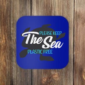 Please Keep The Sea Plastic Free Turtle Cute Gift Coaster