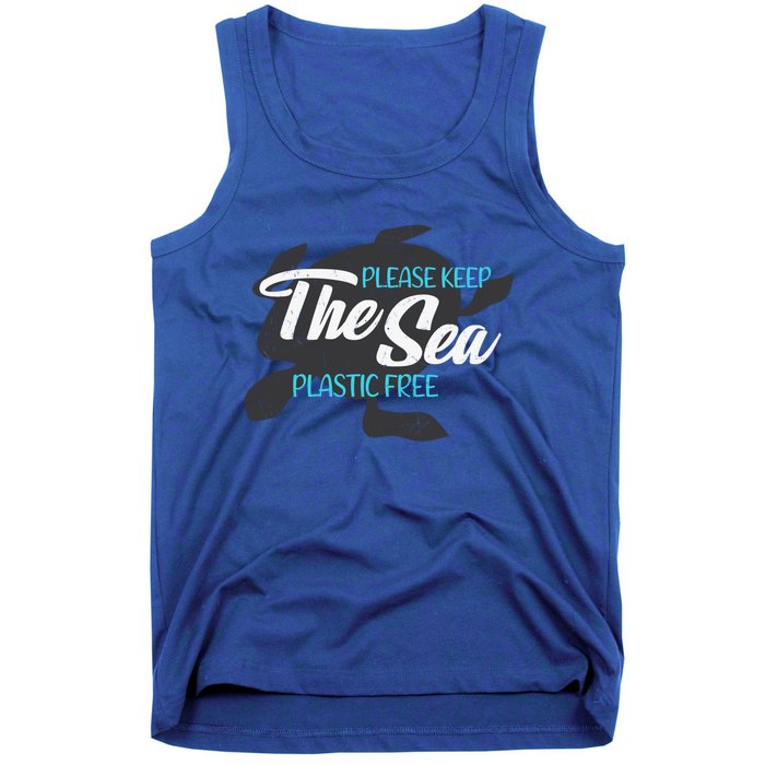 Please Keep The Sea Plastic Free Turtle Cute Gift Tank Top