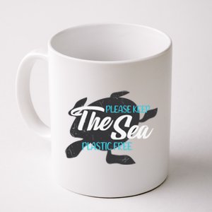 Please Keep The Sea Plastic Free Turtle Cute Gift Coffee Mug