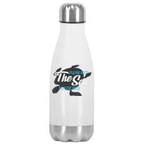 Please Keep The Sea Plastic Free Turtle Cute Gift Stainless Steel Insulated Water Bottle