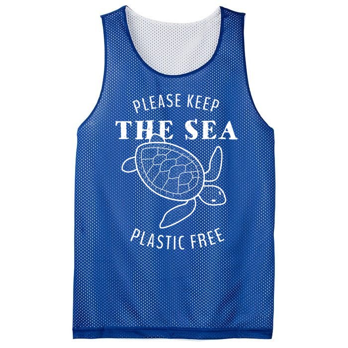 Please Keep The Sea Plastic Free Turtle Gift Mesh Reversible Basketball Jersey Tank