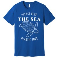 Please Keep The Sea Plastic Free Turtle Gift Premium T-Shirt