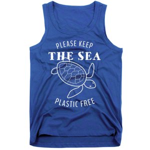 Please Keep The Sea Plastic Free Turtle Gift Tank Top