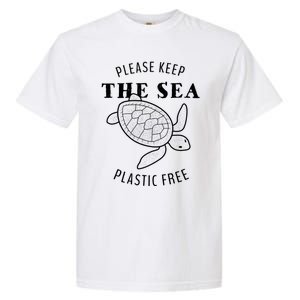 Please Keep The Sea Plastic Free Turtle Gift Garment-Dyed Heavyweight T-Shirt