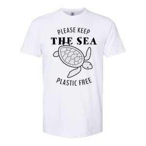 Please Keep The Sea Plastic Free Turtle Gift Softstyle CVC T-Shirt