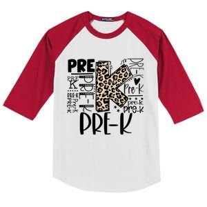 Pre K Typography Team Pre K Teacher Back To School Kids Colorblock Raglan Jersey