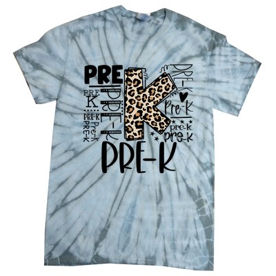 Pre K Typography Team Pre K Teacher Back To School Tie-Dye T-Shirt