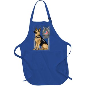 Police K9 Unit German Shepherd Dog Thin Blue Line Full-Length Apron With Pockets