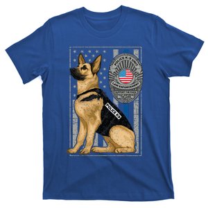 Police K9 Unit German Shepherd Dog Thin Blue Line T-Shirt