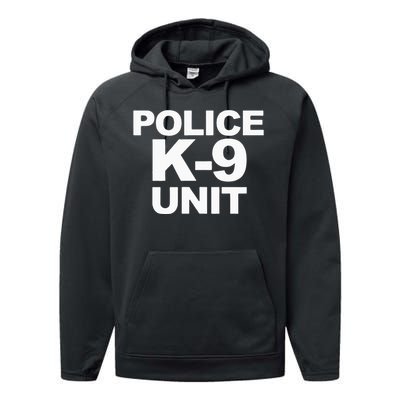 Police K9 Unit Front & Back Print Law Enforcement Police K9 Performance Fleece Hoodie