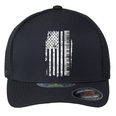 Piano Keyboard USA Flag Pianist Gifts Music Flexfit Unipanel Trucker Cap