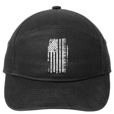 Piano Keyboard USA Flag Pianist Gifts Music 7-Panel Snapback Hat