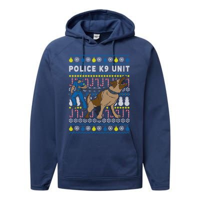 Police K9 Unit Gift For Christmas Performance Fleece Hoodie